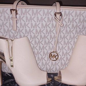 Charlotte Russe handmade cream peep toe heels